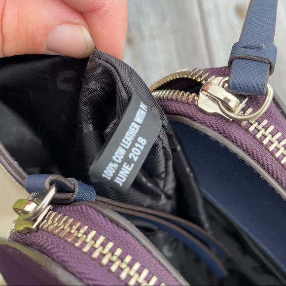 DKNY Colorblock Signature Saffiano Leather Satchel Crossbody Bag $298 Tricolor - Picture 15 of 16